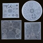 Mt99534 4 pcs moule rsine epoxy moule engrenages steampunk moule en silicone moulle bijoux pour diy ...