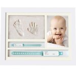 Muby, kit cadre photo avec empreinte mains et pieds du bebe et support de bracelet de naissance, cadeau ...