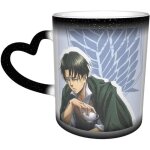 Mug attack on titan levi ackerman (5) - noir - adulte - porcelaine - c�ramique - gr�s - rectangulaire ...