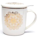 Mug blanc avec infuseur mtal - mandala