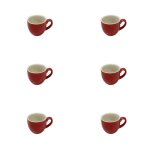 Mug à café - procelain - mini tasse à expresso - 80 ml - rouge - lot de 6 Mug à café - procelain - mini tasse à expresso - 80 ml - rouge - lot de 6