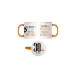 Mug c�ramique anniversaire secret 30ans 355ml orange cuivre mandarine