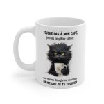 Mug chat touche pas  mon caf ide cadeau