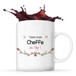 Mug - cheffe au top - tasse en c�ramique - imprim� recto / verso - r�sistant lave - vaisselle - 325 ml ...