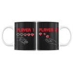 Mug couple - duo amour - porcelaine - 325 ml - compatible lave - vaisselle - design contemporain