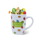 Mug garni de 20 chocolats de p�ques : papillotes revillon moulage lapin figurines et ?ufs id�al � offrir ...