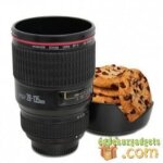 Mug - objectif photo - noir - plastique - design contemporain