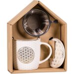 Mug - la tisaniere - fleur de vie - porcelaine - infuseur mtal