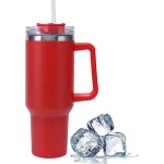 Mug isotherme - 40 oz - acier inoxydable 304 - r�utilisable - avec paille et manche