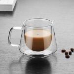 Mug isotherme � double paroi mlbq 400ml en verre design sans �tiquette 2 pi�ces