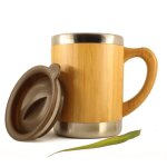 Mug isotherme à emportertasse chope 500ml en bambou et inox anse en bois camping voyage travail couvercle ... Mug isotherme à emportertasse chope 500ml en bambou et inox anse en bois camping voyage travail couvercle ...