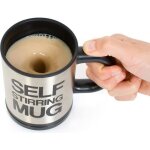 Mug mlangeur automatique - self stirring mug - noir - 350 ml - inox - cylindrique