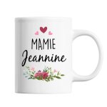 Mug personnalis� - mamie jeannine - tasse pr�nom - porcelaine - c�ramique - 325 ml