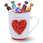 Mug saint valentin je taime & 20 chocolats assortis (kinder milka daim c�l�brations) pr�t � offrir pour ...