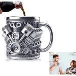Mug tasse � caf� en acier inoxydable 3d v8 - en forme de moteur de voiture - pour la maison le studioles ...