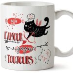 Mug - tasse saint valentin (je taime) - lamour gagne toujours - id�es cadeaux romantique pour amoureux ...