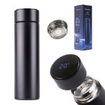 Mug thermos smart led 500ml noir - ikonka - affichage temprature - tanche - acier inoxydable