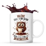 Mug - val�rie - chouette caf� - c�ramique - 325 ml - imprim� recto / verso