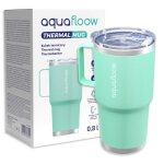 Mug isotherme - aquafloow - 800ml - acier inoxydable - menthe - voyage pratique