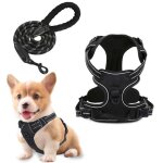 Mugim harnais pour chien avec laisse taille s - anti traction respirant r�glable r�fl�chissant noir