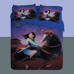 Mulan parure de lit princesse housse de couette pour enfant en microfibre impression numrique animation ...