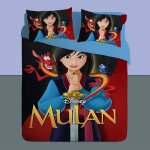 Mulan parure de lit princesse - housse de couette en microfibre - impression num�rique animation - couple ...
