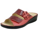 Mule femme ? cinzia soft - molles et orthop�diques - cuir rouge ? semelle amovible