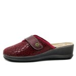 Mule femme - inblu - textile - rouge - talon�compens�