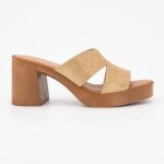 Mules�talons carr�s boreal gold femme carla tortosa