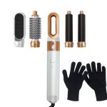 Brosse soufflante 5 - en - 1 multifonction sche - cheveux lisseur boucleur automatique 1000w 3 niveaux ...