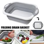 Multifonction planche  dcouper pliable panier de vidange bac  vaisselle bassin de lgume 3 en 1 vier ...