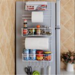 Étagère à suspendre pour réfrigérateur - multifonctionnelle - 5 niveaux - gris Étagère à suspendre pour réfrigérateur - multifonctionnelle - 5 niveaux - gris