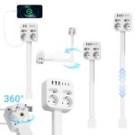 Multiprise �lectrique avec 4 prises 3 usb - a et 3 usb - c 45 - 65 cm c�ble r�tractable 360� rotation ...
