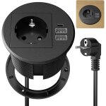 Multiprise encastrable avec 1 prise 2 usb - a et 1 usb - c � 80mm pour bureaux plans de travail meubles ...