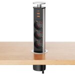 Multiprise encastrable prise encastrable plan de travail 3 prises usb c et usb - a 4000w