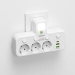 Multiprise murale 7 en 1 : bloc 3 prises fran�aises + 3 ports usb (1 usb - c pd20w) + lampe led multiprise ...