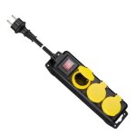 Multiprise outdoor - goobay - 3 prise - noir jaune - extrieur - 16 a - bloc multiprise