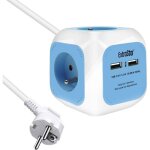 Multiprise usb cube bloc multiprises avec 4 prises et 2 ports usb chargeur usb multiple multiprise electrique ...