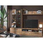 Mur tv dublin avec rangements - coloris: chne & noir