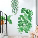 Mural plante vertetropicaux plante feuille palmier autocollantsstickers plantestickers feuillage sticker ...