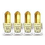 Musc adem el nabil lot de 4 ? parfum concentr� roll - on musc blanc 5ml