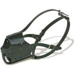 Museli�re en cuir police noir pour chien - difac - taille 4 - tour de museau: 26 cm