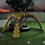 Mvp - chapiteau de jardin tente tonnelle anti - uv avec led et 4 parois 36x36x23 m vert (9110)