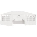 Mvp - chapiteau de jardin tente tonnelle anti - uv et parois latrales - 4x6 m blanc 90 g - m (1735) ...