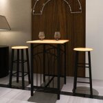 Mvp - ensemble table � manger table haute de bar avec 2 tabourets fr4049