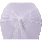 N?uds de chaise - organza - blanc - 10pcs - d�coration mariage - housse de chaise