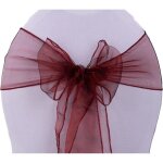 N?uds de chaise - organza - bordeaux - 10pcs - dcoration mariage - housses de chaise