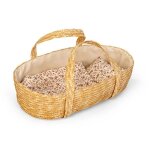 Nacelle pour poup�e - disvaltoys - moses - rembourr�e - coussin et matelas inclus - tress�e avec poign�es ...