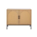 Nagato - buffet bas - cannage et effet bois - 100 cm - bois / noir Nagato - buffet bas - cannage et effet bois - 100 cm - bois / noir