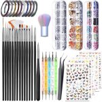 Set de nail art - non spcifi - kit de manucure - brosse  ongles - dotting pen - strass noir